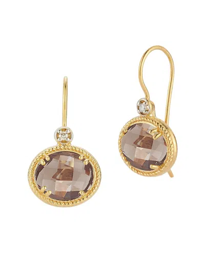 I. Reiss 14k 4.94 Ct. Tw. Diamond & Smokey Topaz Earrings