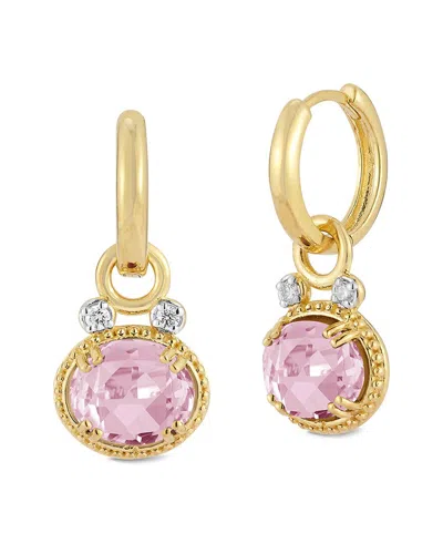 I. Reiss 14k 5.00 Ct. Tw. Diamond & Rose Quartz Earrings In Gold