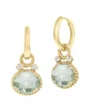 I. Reiss 14k 5.10 Ct. Tw. Diamond & Green Amethyst Earrings