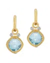 I. Reiss 14k 5.14 Ct. Tw. Diamond & Blue Topaz Earrings