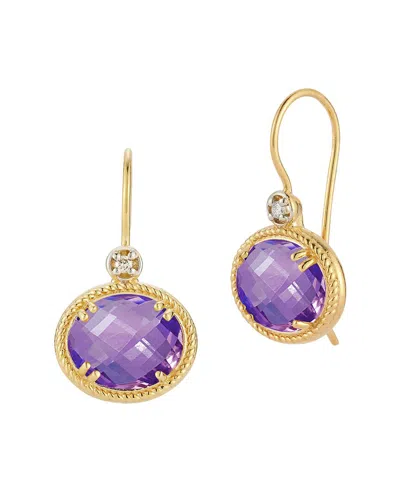 I. Reiss 14k 5.44 Ct. Tw. Diamond & Amethyst Earrings