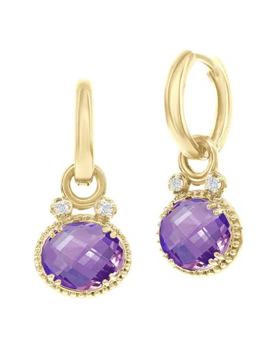 I. Reiss 14k 5.50 Ct. Tw. Diamond & Amethyst Earrings