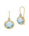 I. Reiss 14k 6.04 Ct. Tw. Diamond & Blue Topaz Earrings