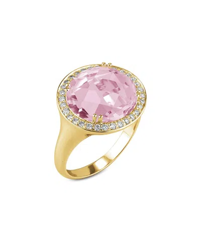 I. Reiss 14k 6.43 Ct. Tw. Diamond & Rose Quartz Ring
