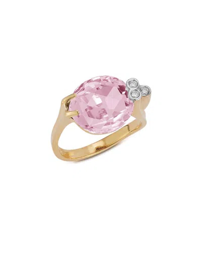 I. Reiss 14k 6.56 Ct. Tw. Diamond & Rose Quartz Cocktail Ring In Metallic