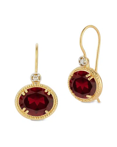 I. REISS I. REISS 14K 7.04 CT. TW. DIAMOND & GARNET EARRINGS