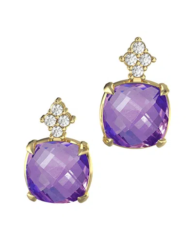 I. Reiss 14k 7.20 Ct. Tw. Diamond & Amethyst Drop Earrings In Gold