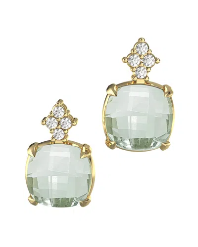 I. Reiss 14k 7.20 Ct. Tw. Diamond & Green Amethyst Drop Earrings