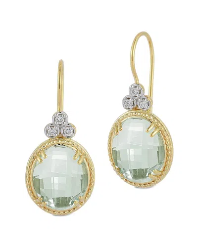 I. Reiss 14k 7.52 Ct. Tw. Diamond & Green Amethyst Drop Earrings In Gold