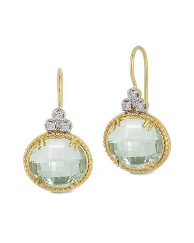 I. Reiss 14k 7.53 Ct. Tw. Diamond & Green Amethyst Earrings In Gold