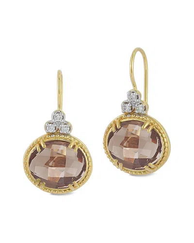 I. Reiss 14k 7.73 Ct. Tw. Diamond & Smokey Topaz Earrings In Gold