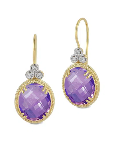 I. Reiss 14k 7.92 Ct. Tw. Diamond & Amethyst Drop Earrings In Gold