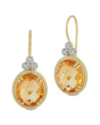 I. Reiss 14k 7.92 Ct. Tw. Diamond & Citrine Drop Earrings In Gold