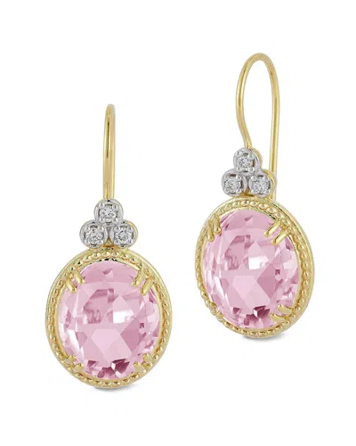 I. Reiss 14k 7.92 Ct. Tw. Diamond & Rose Quartz Drop Earrings