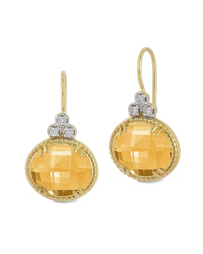 I. Reiss 14k 7.93 Ct. Tw. Diamond & Citrine Earrings In Gold