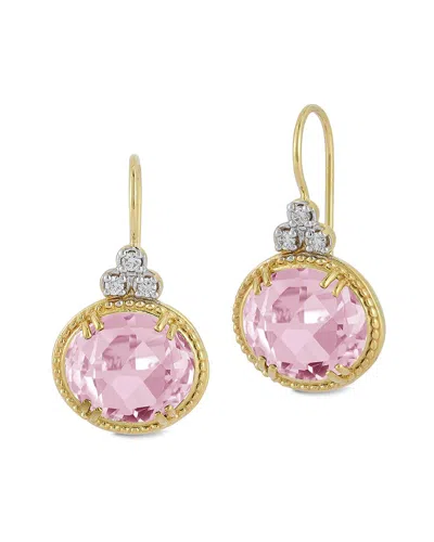 I. Reiss 14k 7.93 Ct. Tw. Diamond & Rose Quartz Earrings