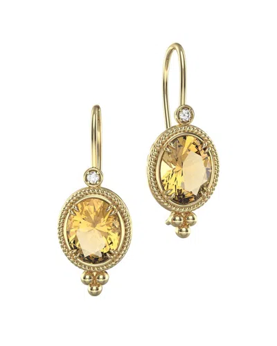 I. REISS I. REISS 14K 9.57 CT. TW. DIAMOND & CITRINE DROP EARRINGS