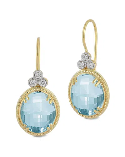 I. Reiss 14k 9.72 Ct. Tw. Diamond & Blue Topaz Drop Earrings In Gold