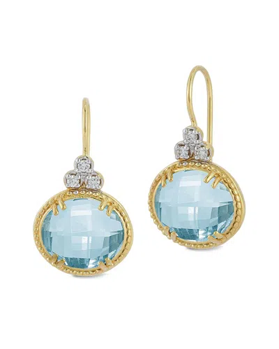 I. Reiss 14k 9.73 Ct. Tw. Diamond & Blue Topaz Earrings In Gold