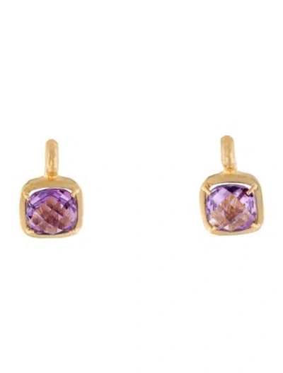 Pre-owned I. Reiss 14k Amethyst Drop Earrings In Multi