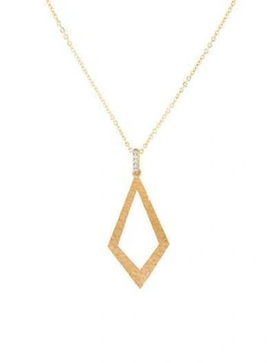 Pre-owned I. Reiss 14k Diamond Accent Open Pendant Necklace, 16" In Multi