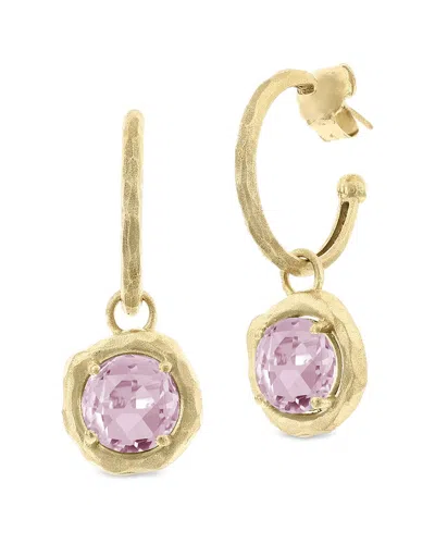 I. Reiss 14k Diamond & Rose Quartz Charm Earrings In Gold