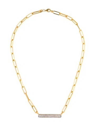 Pre-owned I. Reiss 14k Diamond Bar Station Necklace, 16" In Multi