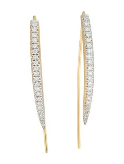 Pre-owned I. Reiss 14k Diamond Bow Drop Earrings In Multi