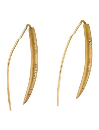 Pre-owned I. Reiss 14k Diamond Bow Threader Earrings In Multi