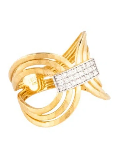 Pre-owned I. Reiss 14k Diamond Bowtie Ring In Multi