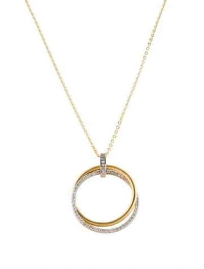 Pre-owned I. Reiss 14k Diamond Circle Of Love Pendant Necklace, 18" In Multi