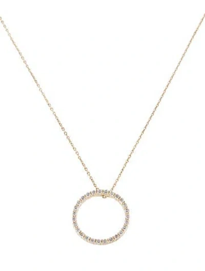 Pre-owned I. Reiss 14k Diamond Circle Pendant Necklace, 16" In Multi