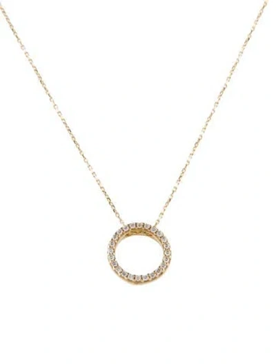 Pre-owned I. Reiss 14k Diamond Circle Pendant Necklace, 16" In Multi