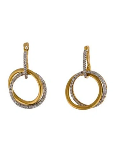 Pre-owned I. Reiss 14k Diamond Circles Of Love Drop Earrings In Multi