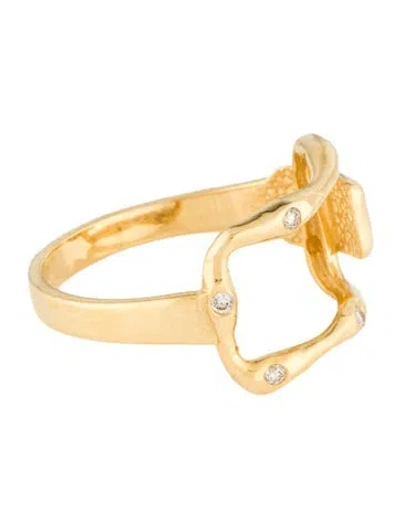 Pre-owned I. Reiss 14k Diamond Cocktail Ring In Multi
