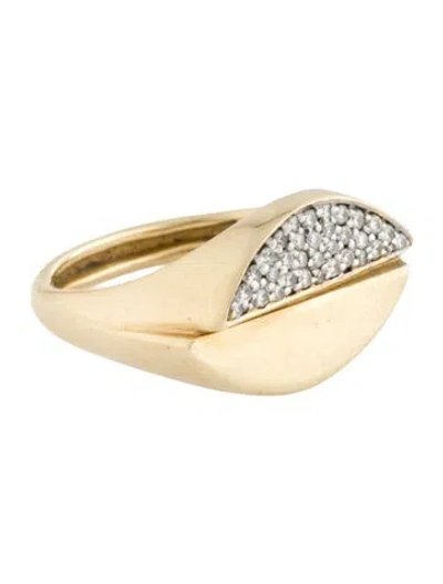 Pre-owned I. Reiss 14k Diamond Cocktail Ring In Multicolor