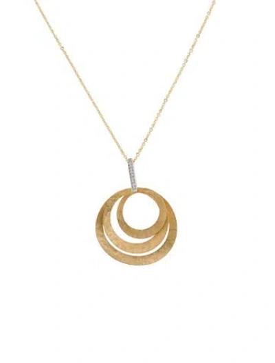 Pre-owned I. Reiss 14k Diamond Concentric Circles Pendant Necklace, 16" In Multi