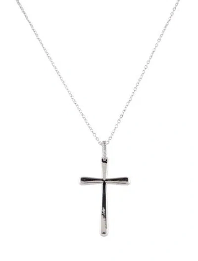 Pre-owned I. Reiss 14k Diamond Cross Pendant Necklace, 16" In Multi
