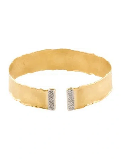 Pre-owned I. Reiss 14k Diamond Cuff, 6.75" In Multi