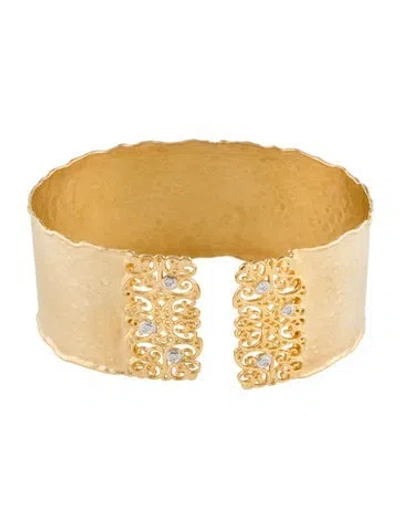 Pre-owned I. Reiss 14k Diamond Cuff Bracelet, 6.5" In Multi