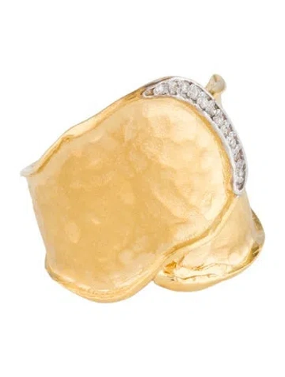 Pre-owned I. Reiss 14k Diamond Cuff Ring In Multi