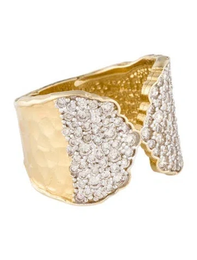 Pre-owned I. Reiss 14k Diamond Cuff Ring In Multicolor