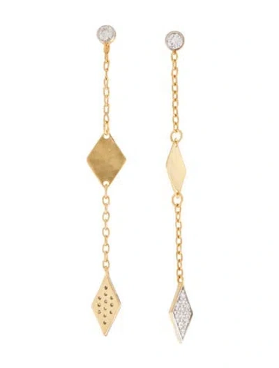 Pre-owned I. Reiss 14k Diamond Dangling Drop Earrings In Multi