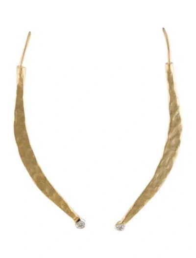 Pre-owned I. Reiss 14k Diamond Dangling Earrings In Multi