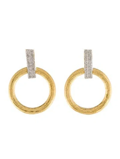 Pre-owned I. Reiss 14k Diamond Dangling Open Circle Drop Earrings In Multi