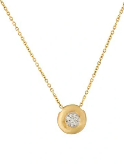 Pre-owned I. Reiss 14k Diamond Disc Sliding Pendant Necklace, 16" In Multi