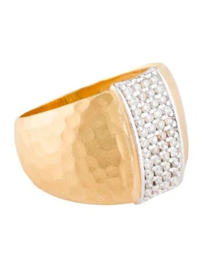 Pre-owned I. Reiss 14k Diamond Domed Hammered Ring In Multi