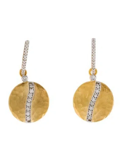 Pre-owned I. Reiss 14k Diamond Drop Earrings In Multi