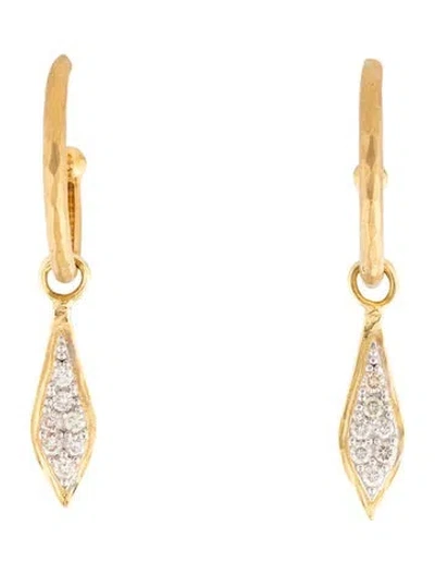 Pre-owned I. Reiss 14k Diamond Drop Earrings In Multicolor