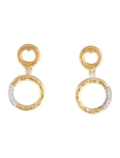 Pre-owned I. Reiss 14k Diamond Drop Earrings In Multicolor